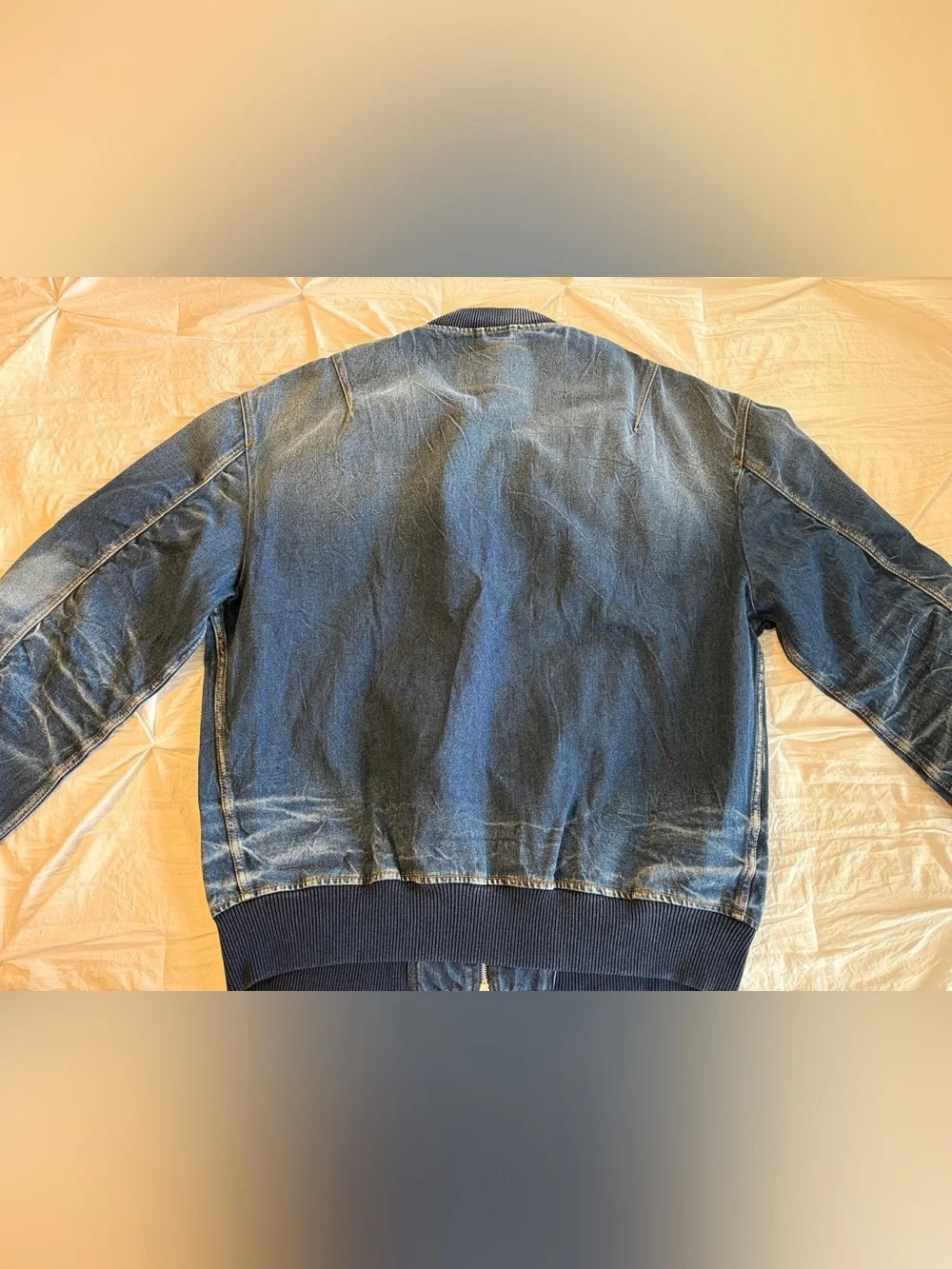 Diesel D-Vinz-S Denim Bomber Jacket Indigo Blue Men’s Size XL